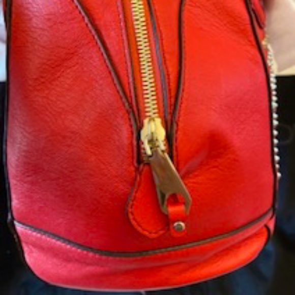 NWT Rebecca Minkoff designer Red Leather Purse Satchel style with… - Picture 5 of 16